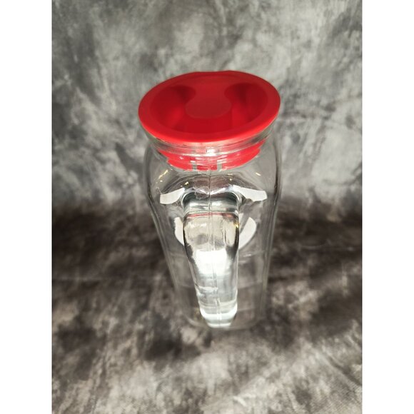 Bormioli Rocco Gelo Glass Pitcher with Red Lid Made In Italy - Picture 6 of 6